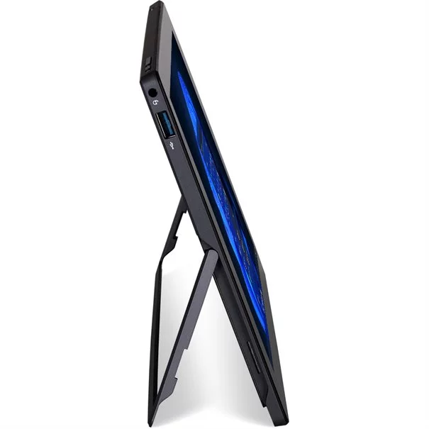 TERRA PAD 1162 N5100 W11 Pro Tablet in Schwarz - Seitenansicht mit aufgeklapptem Standfuß