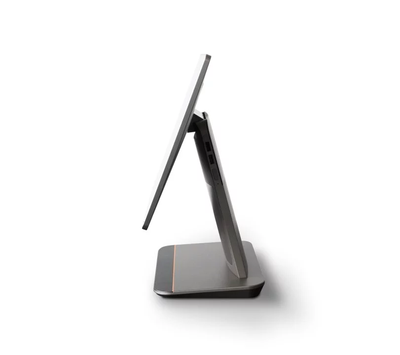 Primasello Touchscreen Kassensystem X380 in Schwarz mit 15,6 Zoll Display - seitliche Profilansicht