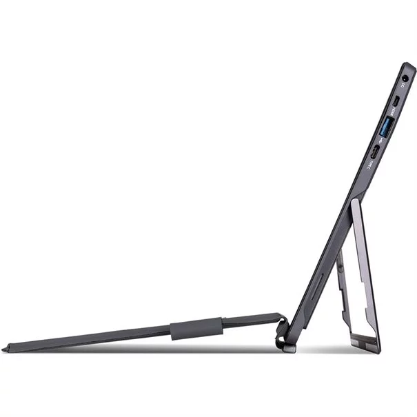 TERRA PAD 1262 V2 Tablet in Grau - Seitenansicht mit aufgeklapptem Kickstand auf weißem Hintergrund