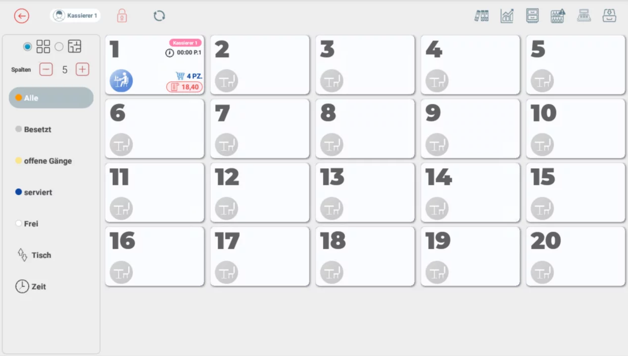 RCH AT15 Iron POS Touch-Terminal in Schwarz mit Kassensoftware - Seitenansicht des 15 Zoll Touchscreen-Systems