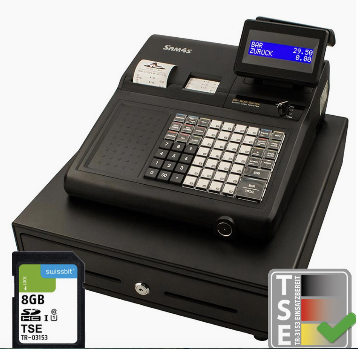 Registrierkasse Sam4s ER-945 - inkl. SD-TSE TR-03153 - Lizenz für 5 Jahre